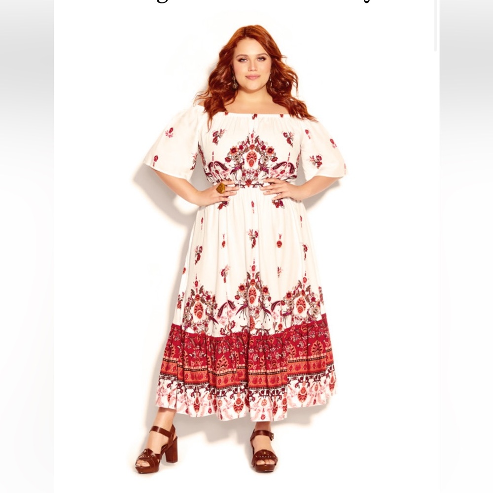 NWT City Chic BoHo Maxi Ivory Angel size 22
